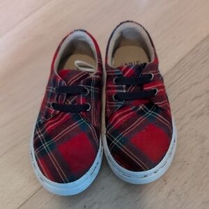 Plaid Kids Shoes - Red